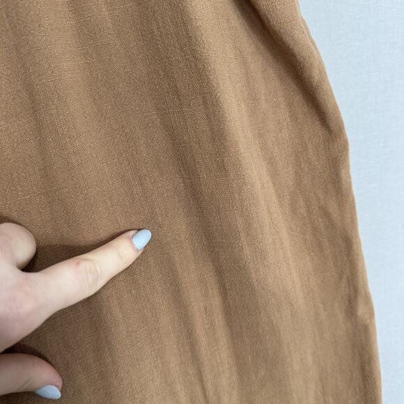 Allie Rose Bohme Jumpsuit Womens Large Brown Wide Leg Cutout Pleated Resort Boho - Picture 5 of 16